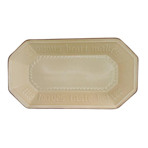 Pfaltzgraff Village 528 Bread Plate Platter Tray A Joyous Heart Stoneware VTG - Picture 4 of 9